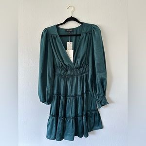 Oak & Trellis Satin Green Dress